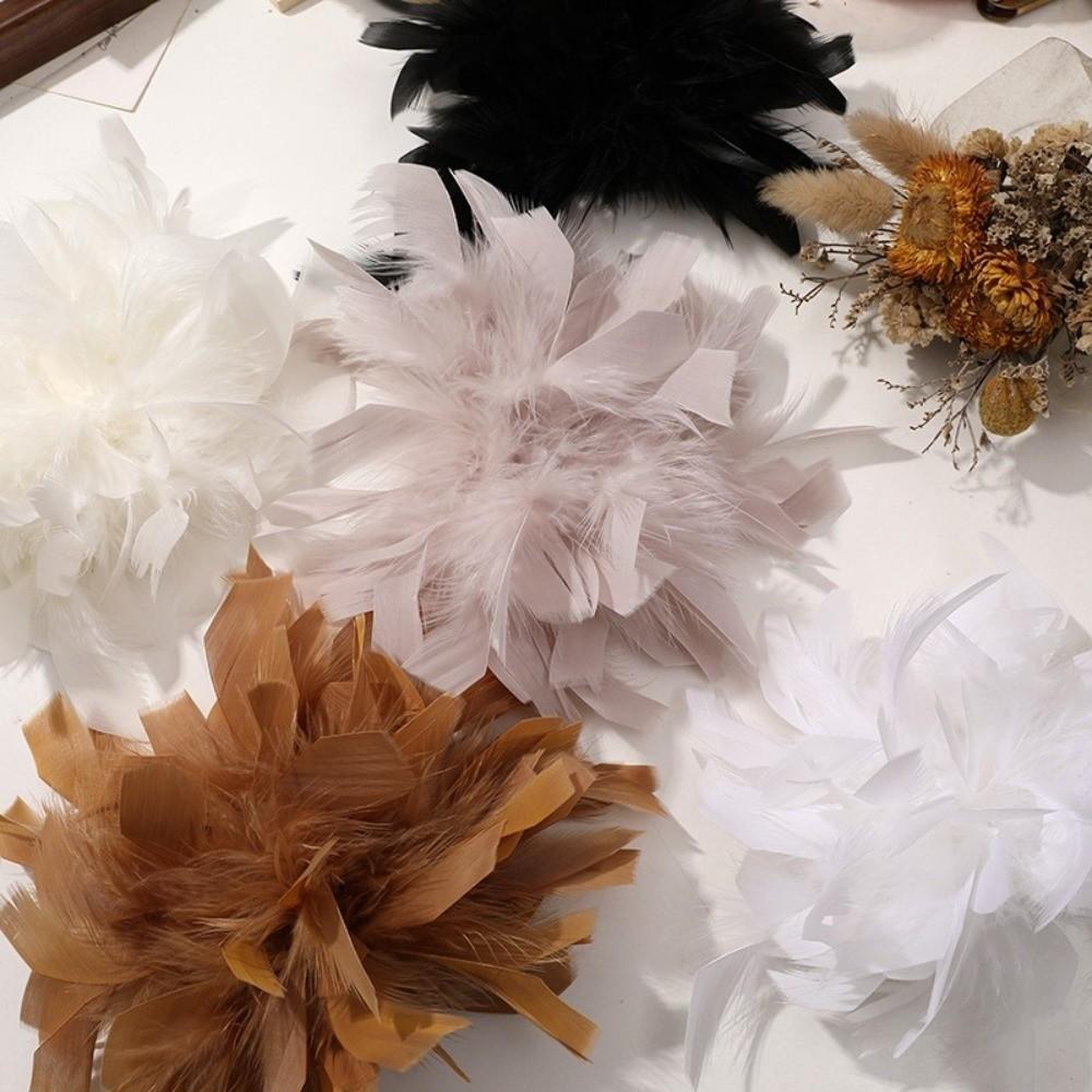 Fiore Artificiale Grande da 17 cm per Spilla Piuma Stile Lusso Brooch Fiore Simulata Accessori Accessori Capelli Gioielli Fai da Te