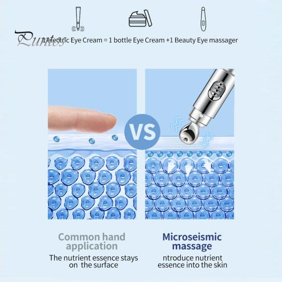 Wrinkle Eraser Massage-Augencreme mit Multi-Peptid 20 g, straffendes elektronisches Massagegerät für feine Linien, Smart Eye Cream, elektrische Massage-Augencreme