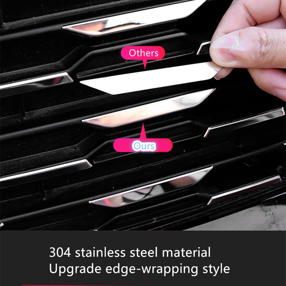 Stainless Steel Front Bumper Mesh Grille Decor Sticker For Toyota RAV4 2020-2021