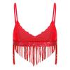 No-pad Wireless Bralette Bra Womens S-3XL - Shiny Sequin Tassel Top with Swing Fringe for Belly Dance Disco