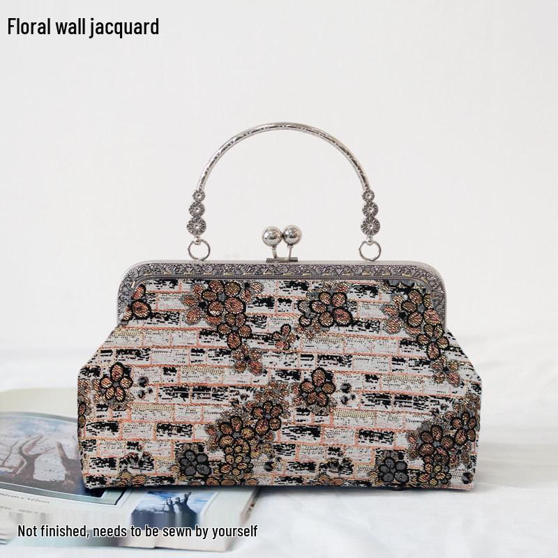 Short Style Handbag Material Kit - Handmade, Multiple Styles, Square Clasp Bag, Includes 20 Needles