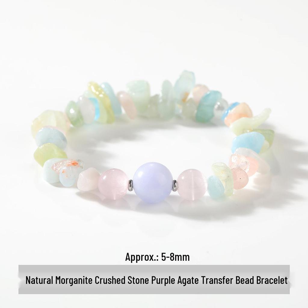Jingdong Seven-Color Agate Chip Elastic Bracelet