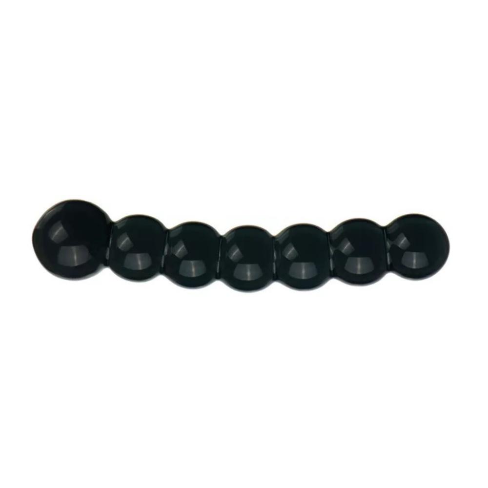 Black Crystal 7 Beads Wand Glass Quantity Plug