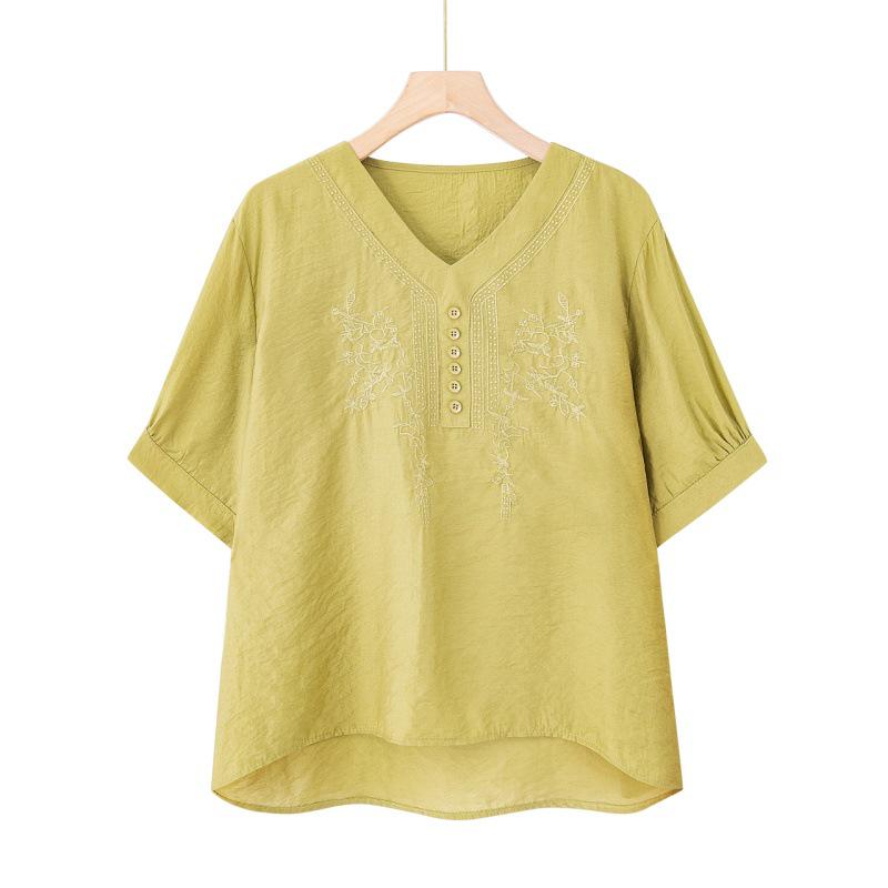 

Breathable Chinese-Style Summer Top for Middle-Aged and Elderly Women XL (85-105 jin)
