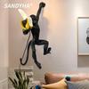 Nordic Creative Industrial Style Animal Monkey Banana LED Wall Lamp Suitable For Living Room Restaurant Bedroom Furniture Decor