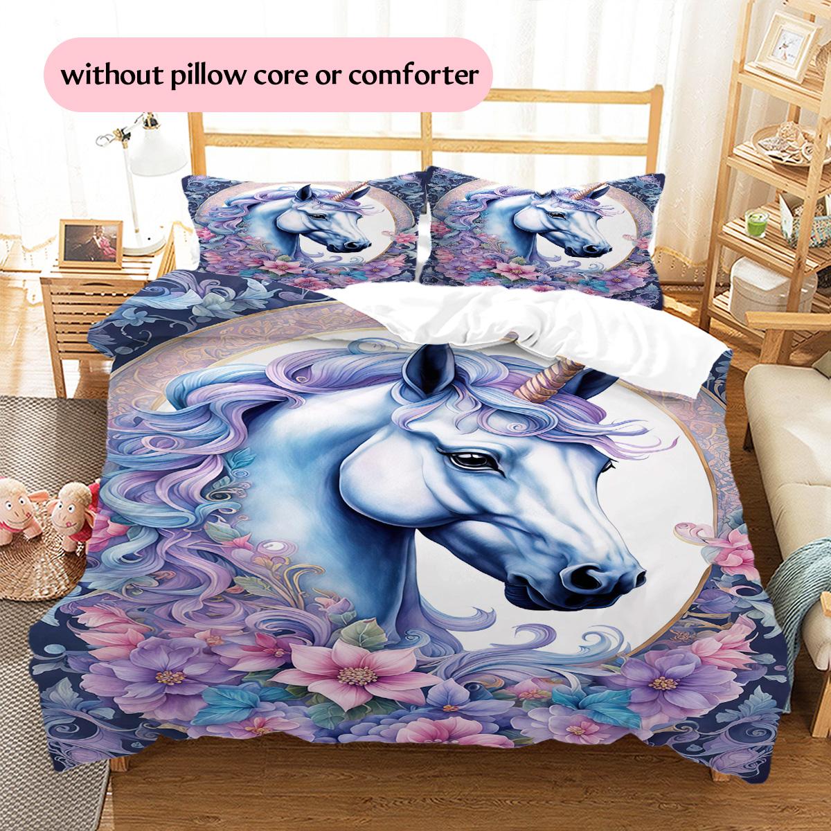 

1PC Horse Bedding Quilt Set Quilt Cover Pillowcase Home Decoration Birthday Gift (1 * duvet cover + 15 * pillowcase, without core) 135x200cm