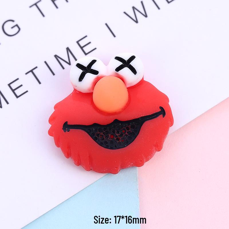 DIY Sesame Street Clown Doll Resin Accessories - Creative Hair Clip, Cream Glue, and Phone Case Materials
