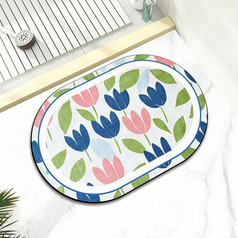 Bedroom Ins Wind Diatom Mud Absorbent Foot Mat Quick Dry Non-slip Mat Toilet Toilet Door Mat Cartoon Carpet