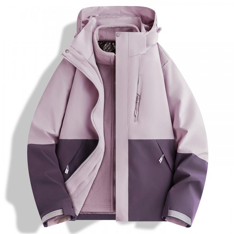3-in-1 Waterproof Windproof Hiking Jacket With Removable Fleece Liner Men Women Outdoor Camping Trekking Winter Fall
