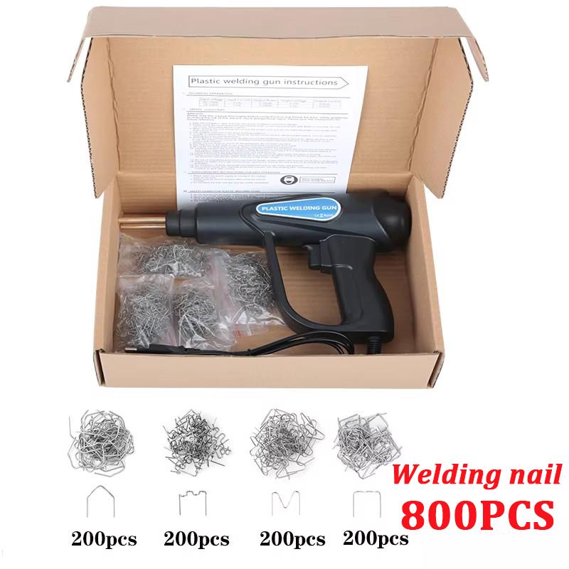 70W 200/800PCS Hot Stapler Plastic Welding Machine Car Bumper Repair Kit PVC Plastic Repairs Hot Stapler Staples Soldering Gun