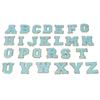 26 Pcs Iron On Letters A To Z Blue Letters Gold Glitter Border Clothing Sewing Embroidery Iron Patches Decorations