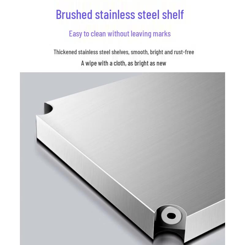 BeiYing Adjustable 4-Tier Stainless Steel Kitchen Storage Shelf