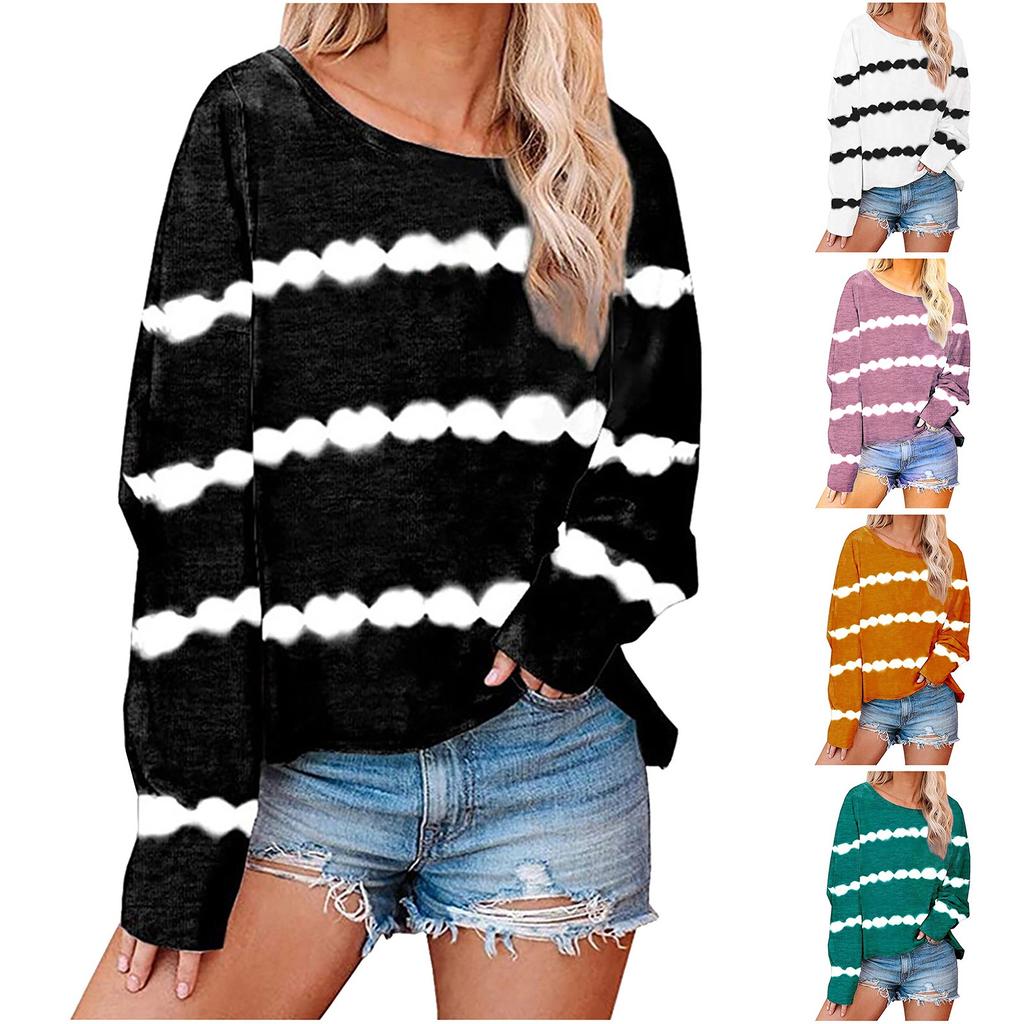 Women's Casual  Solid Color Long Sleeve Top Pullover Sweatshi