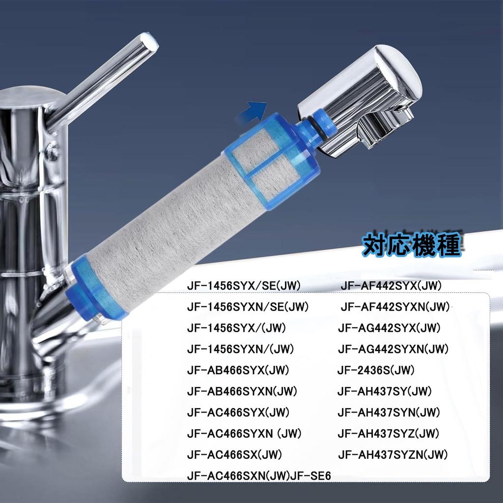 Genuine JF-21 Replacement Water Purification Cartridges, 5 Substance Removal, JF-20-A, Pack of 3 (JF-21-T)