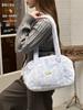 Gentle Light Color Leopard Print Plush Women's Shoulder Bags Lovely Large Capacity Ladies Handbag Casual Female Underarm Bags