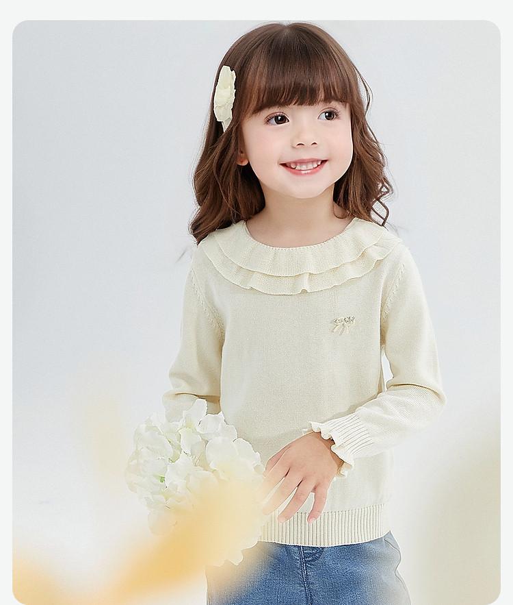 [Double Collar Bow] Infant and Young Girl's Sweater Spring and Autumn Children's Casual Top