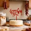 Happy New Year Acrylic Cake Plaque Silver Black Simple Design Acrylic Cake Toppers Baby Shower Dessert Decor Accessories Tools