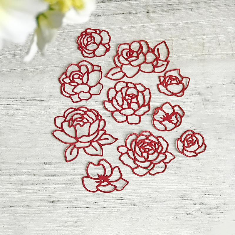 Rose Flower Metal Cutting Dies Handmade Crafts DIY Scrapbooking Embossing Supplies for Children Kids Girls Boys