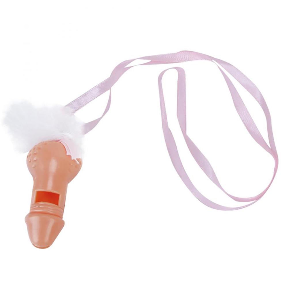 Voksenspill Mini Whistle Penis Bachelorette Hen Night Supplies med Neck Lanyard
