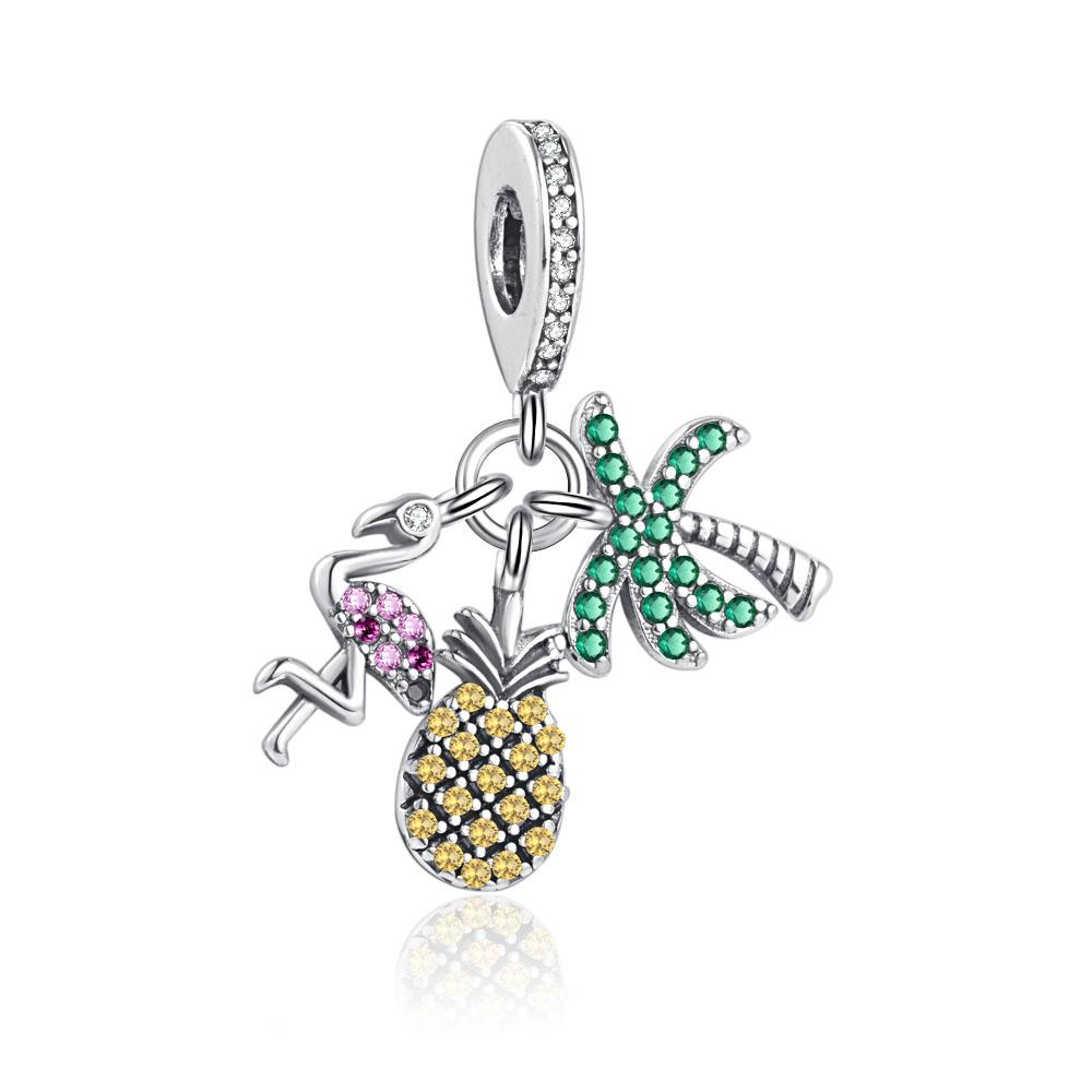 New Fine Copper Plated Sun Moon Star Pendant Diy Bead Dangle Charm Fit Original Bracelet Women Jewelry