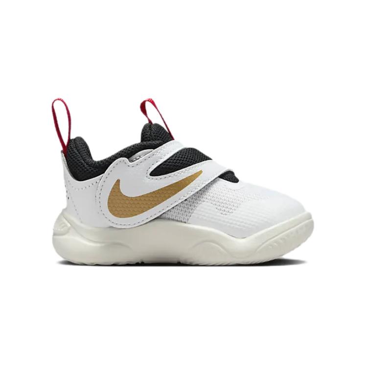 Nike Team Hustle D11 TD White Gold University Red Baby Sneakers Metallic-Gold Black DV8995-104