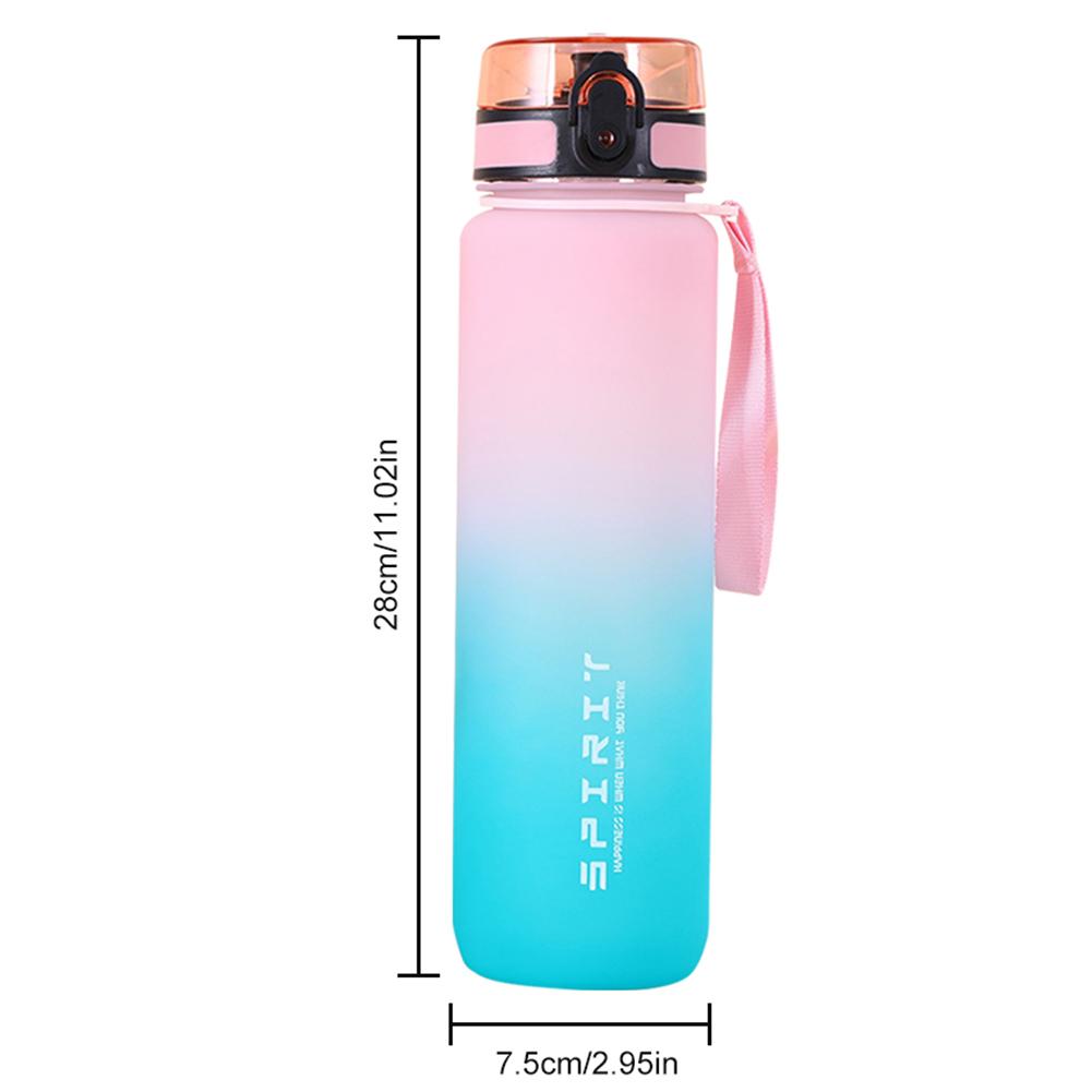 0.5L/0.75L/1L Sports Water Bottle High Capacity Plastic Fitness Portable Leakproof Drinking Bottle Camping Hiking Sports Cups