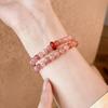 Doppelschichtiger Optimierter Goldfaden Jade Rot Achat Friedens-Charme-Armband, Nischen-Kristall-Schmuckzubehör
