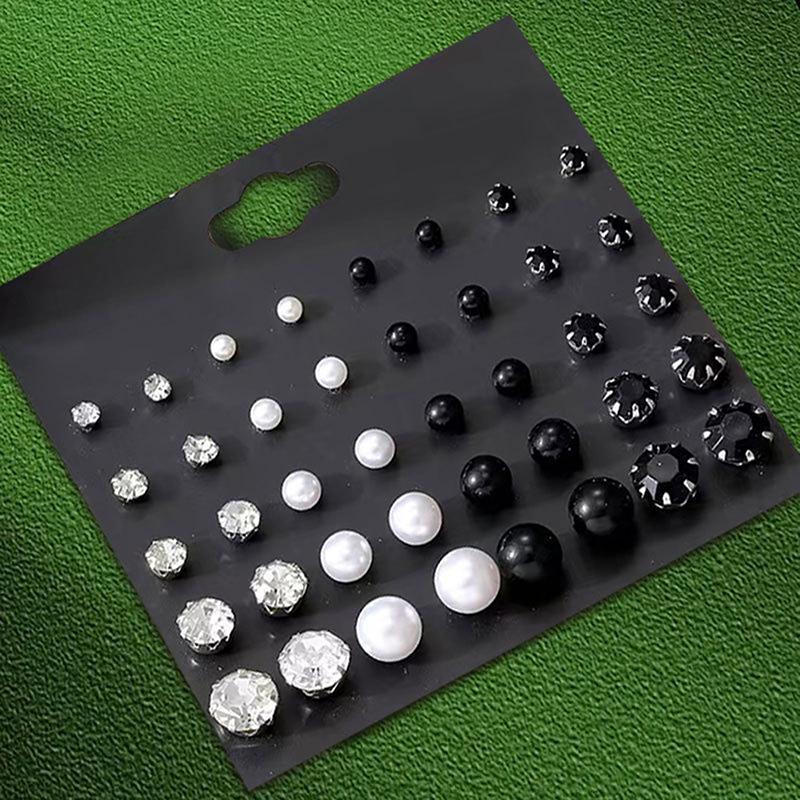 1Set Shiny Simple Wedding Stud Earrings Set For Women Men  Luxury  Stud Earrings Jewelry Accessories Gifts