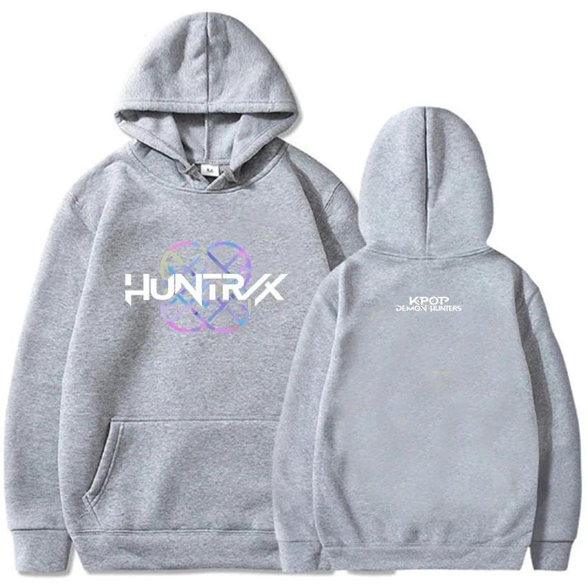 KPop Demon Hunters Huntrix Logo Hat Women Hat Men Loose Polar Film Printed  Sweatshirt