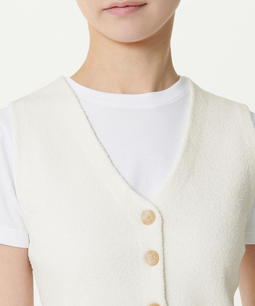 Musinsa Standard Woman Women'S Mini Boucle Button Knit Vest [Ivory]
