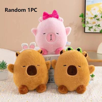 20-25 cm Capybara Plüschtier im Crossdressing-Look, weich, gefüllt, Simulationstiere, niedliche Puppe, Cartoon, niedlich, Heimdekoration für Mädchen, Geschenk