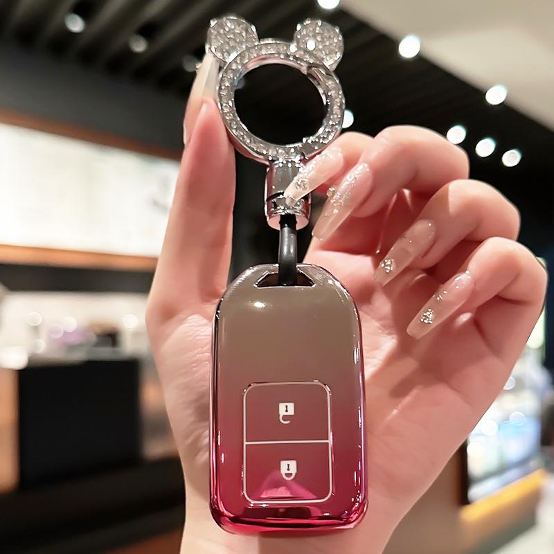 FVE1 Fashion TPU Car Remote Key Case Cover Protective Shell Styling Accessories Holder For Honda Vezel City Civic Jazz BRV BR-V HRV