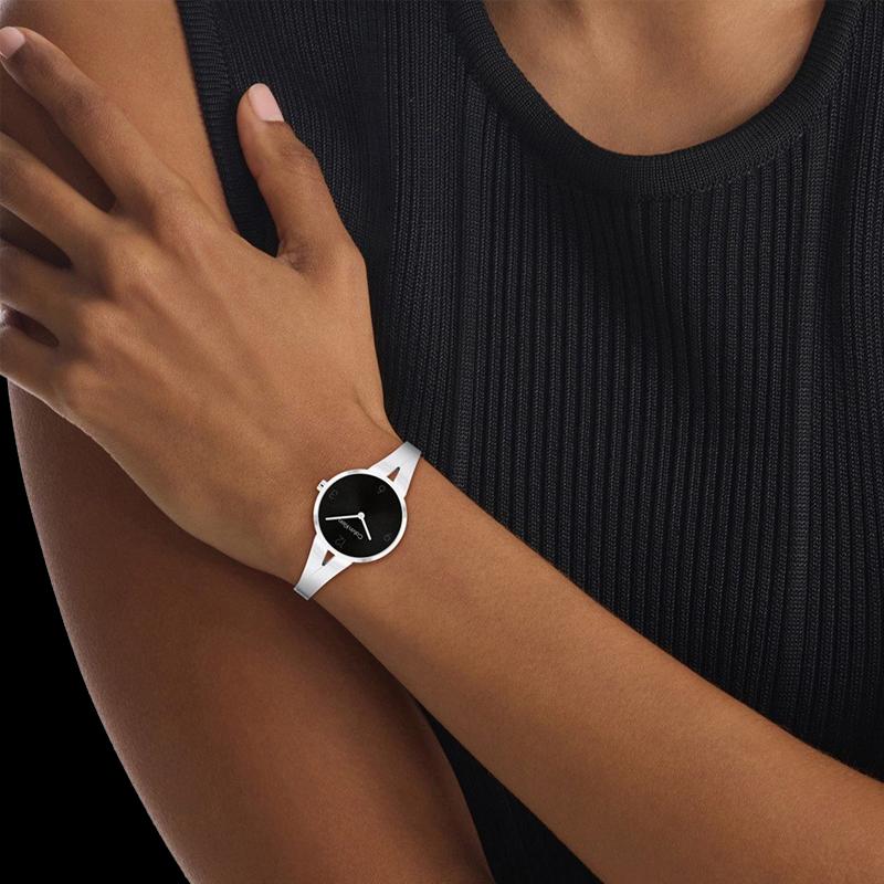 Calvin Klein Fashion Series Watch Quartz Movement Steel Strap 30Mm Black Dial Women watches 25100026