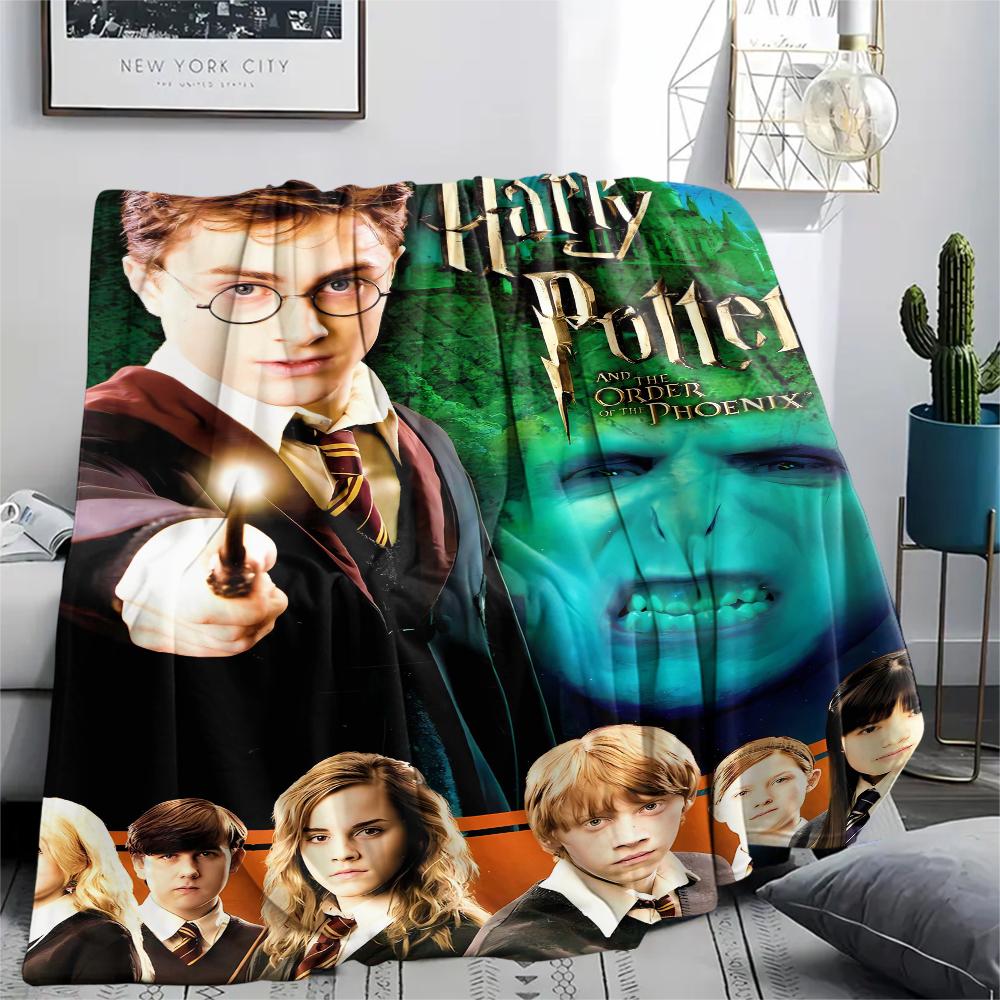 1Pc Saviour Potter Print Flannel Blanket, High Quality Comfortable for All Seasons, Home Decor, Warmth and Comfort, Perfect for Gifts