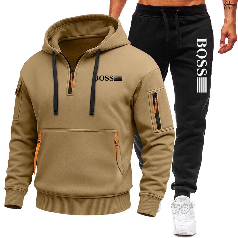 Pánská mikinová souprava Mikina na zip s více kapsami Outdoorový sportovní a volnočasový kabát