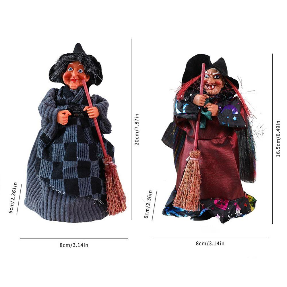 Creative Broomstick Witch Statues Funny Witch Figurines  Haunted House Decorations