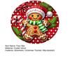 Christmas Floor Mat Round Santa Claus Xmas Area Rug Anti-Slip Absorbent Gingerbread Man Carpet for Festive Home Entrance Living Room Decor