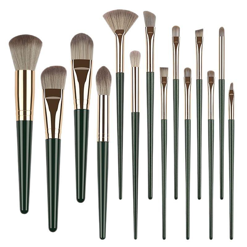 Grenzüberschreitendes 14-teiliges Make-up Pinselset: Puderpinsel, Rougepinsel, Lidschattenpinsel, Concealerpinsel mit anpassbarem Logo.