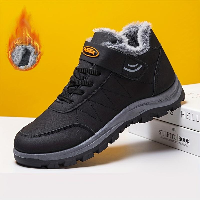 Men's Shoes Winter Sneakers Warm Shoes Walking Fleece-Lined Thickened Shoes Non-Slip Soft Sole Snow Boots