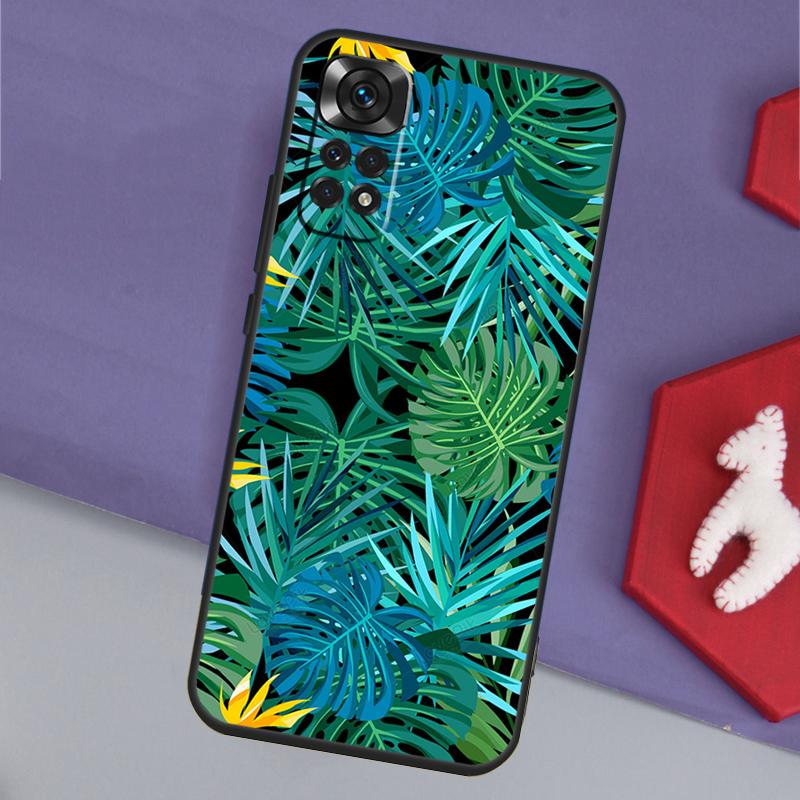 Tropical Leaf Pattern Funda For Xiaomi Redmi Note 14 13 12 Pro 11 9 10 9S 10S 11S 12S Redmi 14C 10C 12C 13C Case