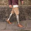 Fantasy Greaves Polished Steel Leg Armor Medieval Shin Guards for Men Perfect for Cosplay, LARP and Renaissance Festivals