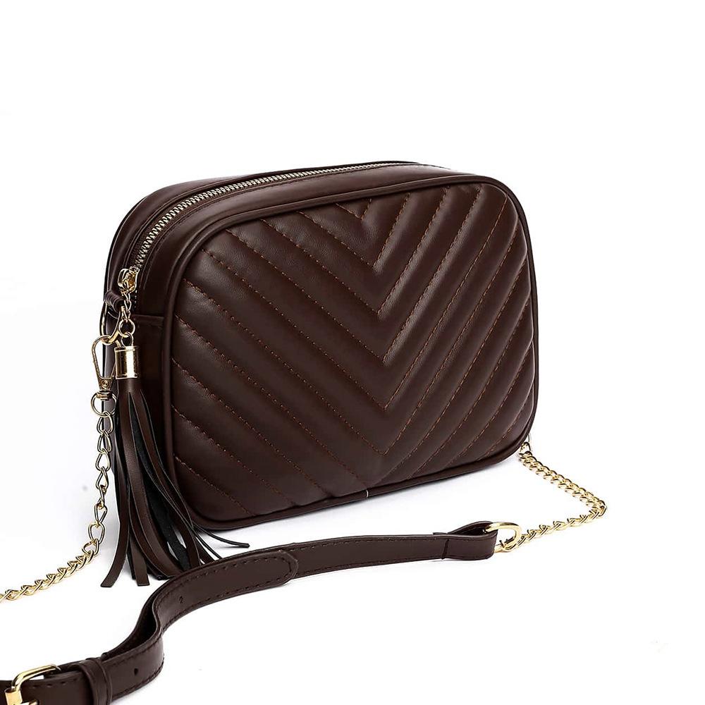 aliwood женская сумка из искусственной кожи с ромбовидной решеткой и кисточками — фото 6