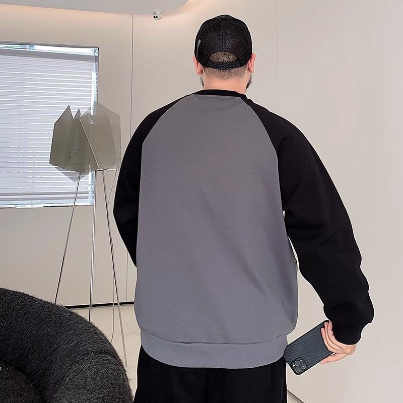 Color blocking soft high quality fabric wrinkle-resistant men's street sports casual breathable loose fashion trend comfortable tops