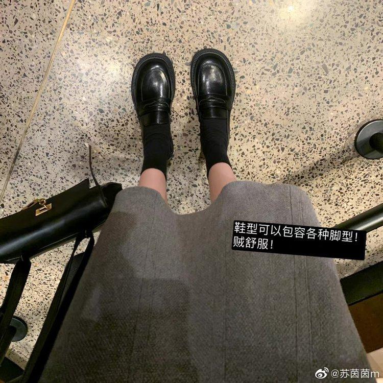 British style small leather shoes women's soft leather jk loafers one-pedal single shoes women's 2025 new platform real soft leather shoes