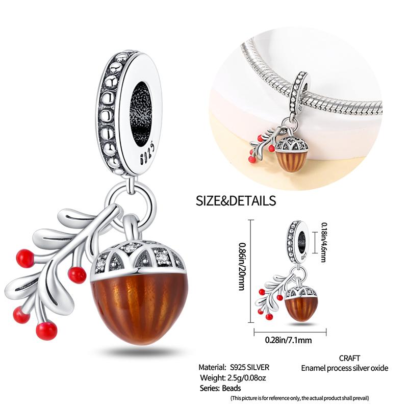 Copper Fashion Squirrel Squirrel Maple Leaf Charms Beads For 3Mm Bracelet Diy Fine Jewelry Gift Making