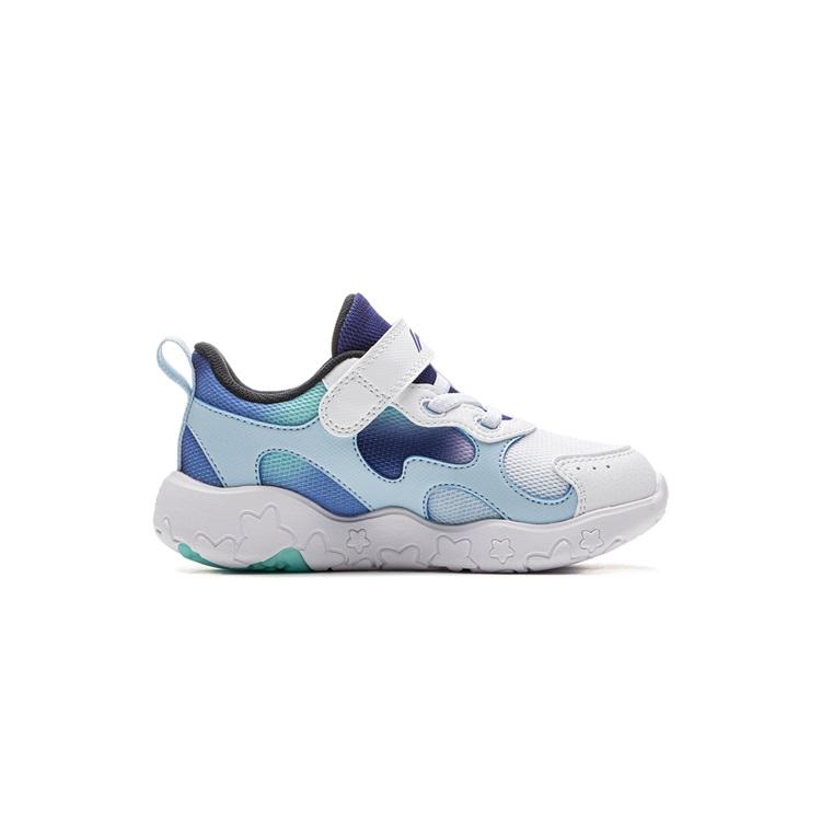 Li Ning Kids Lightweight Fashion Comfortable Casual Shoes Kids Sneaker Standard-White Sky-Blue Shadow-Purple-Blue YKNU108-5