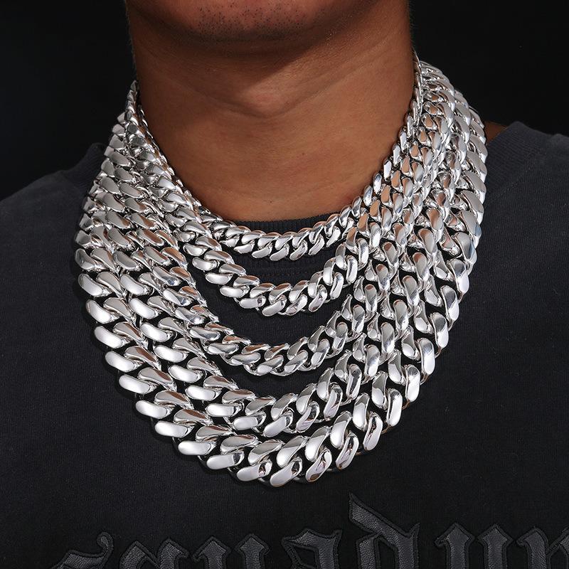 Europäische vergoldete Zirkon Cuban Link Halskette (10mm-22mm) - Trendiger Hip Hop Schmuck.
