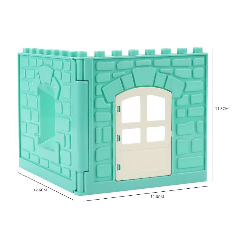 Große Partikel Bausteine Haus Fenster Wand Türen Haushaltszubehör Kinder Hots Ziegel Diy Spielzeug Für Kinder Mädchen Set Geschenk