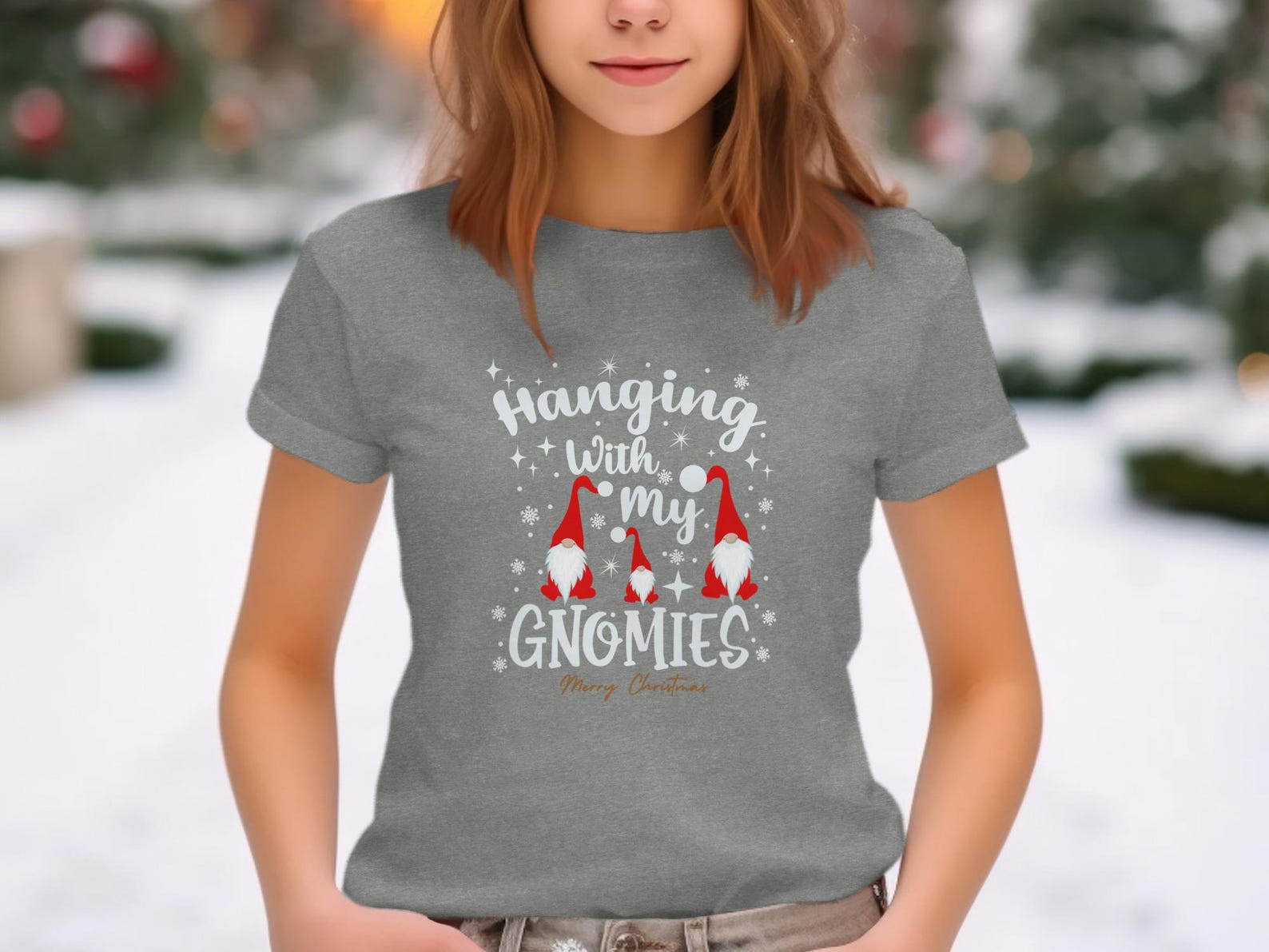 Hanging With My Gnomies Christmas Shirt, Family Gnome Toddler Tee, Youth T-Shirt XL