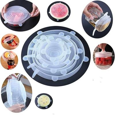 Container For Kitchen Storage Organization Adaptive Food Cover Dishes Adjustable Elastic Silicone Caps Refrigerator Plastic Home